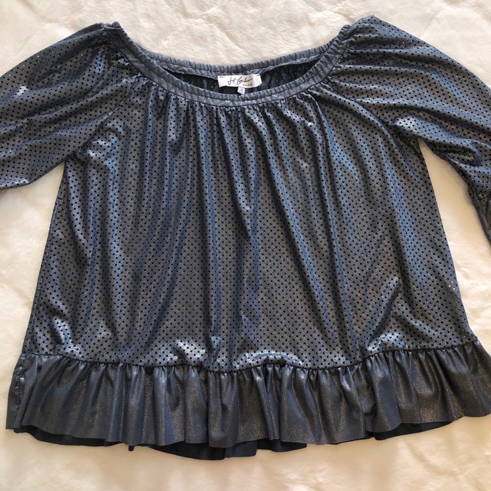 Jeff Gallama Metallic Blue Blouse
